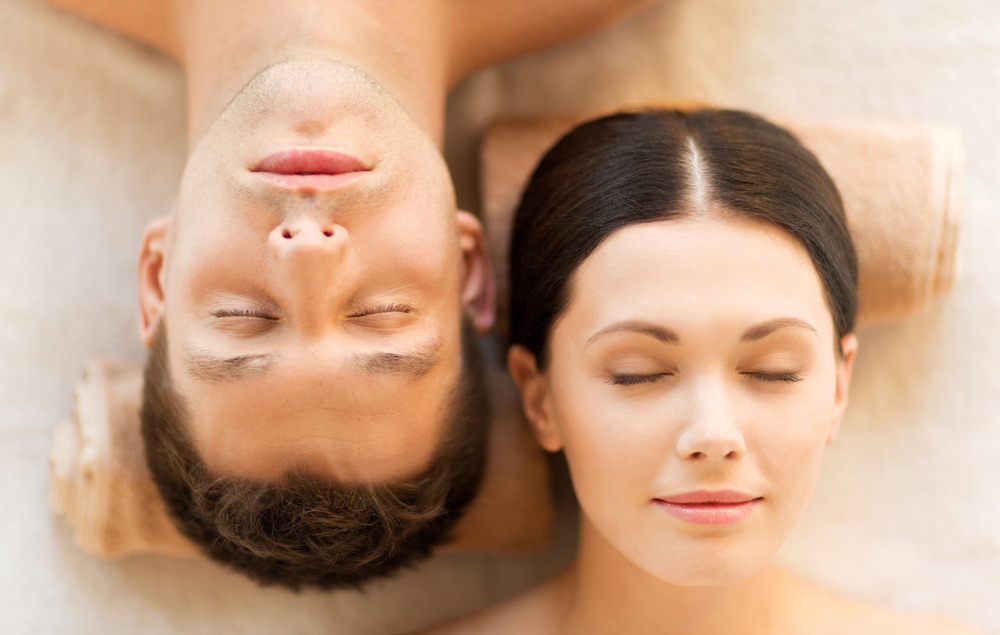 couple in spa